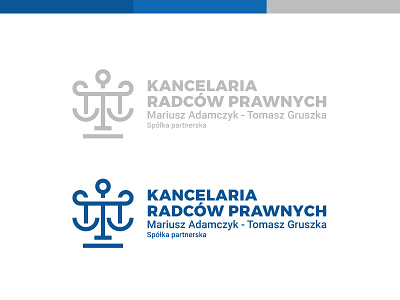 KRP - logo blue design lawyer logo navy blue scales silver