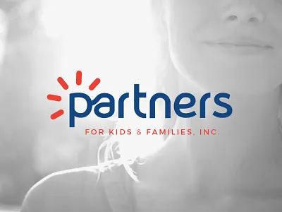 Partners for Kids & Families blue logos branding identity design non profit logos orange logos