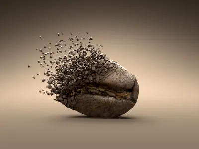 Fine grained 3d 3d scan beans cgi coffee design photogrammetry scan