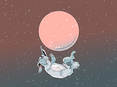 rabbit digitalart graphic nogravity rabbit space vector