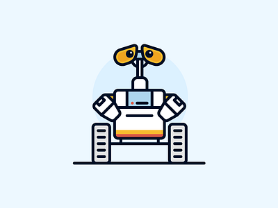 Wall-E design icon illustration line space stars ui universe ux vector walle website