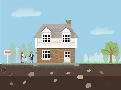 Life of a House - House Viewing house illustration realestate