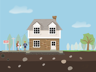 Life of a House - House Viewing house illustration realestate