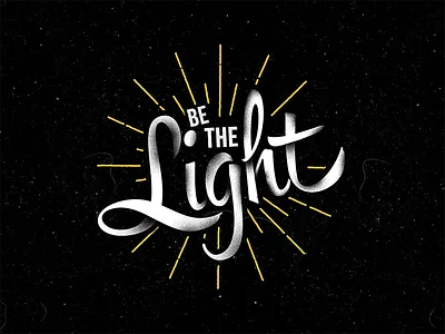 Be The Light texture typography vector vintage