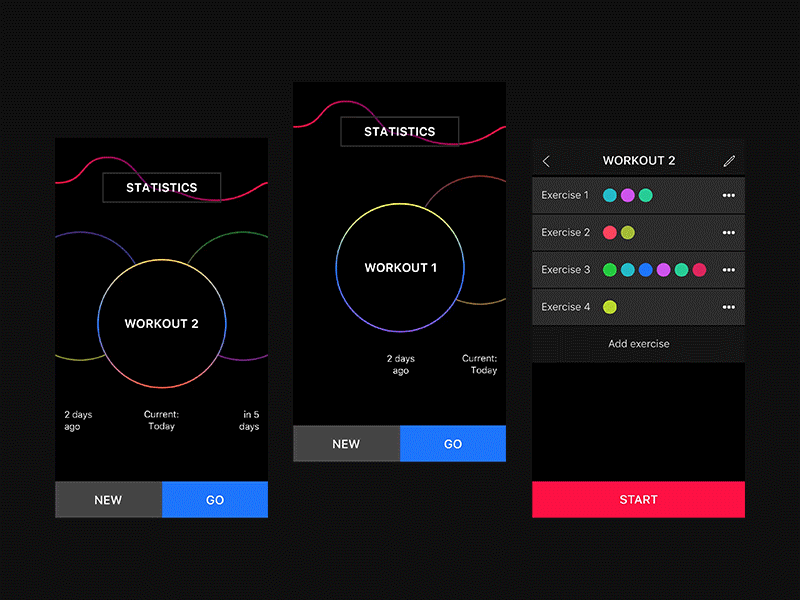 Workout Notes App animation coaching concept exercise gym training ui workout