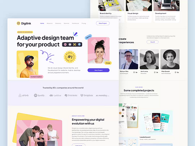 Digilink - Digital Agency Landing Page -Animation advertising agency website animation b2b business company corporate website digital marketing interaction landing page marketing mockup motion portfolio seo ui ux web design website website design