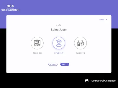 Daily UI Challenge Day 64 - Prompt: User selection ui