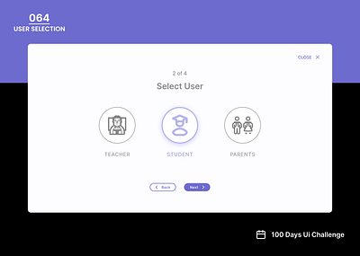 Daily UI Challenge Day 64 - Prompt: User selection ui