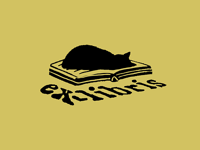 Ex-libris black black cat book cat design dribbble ex libris exlibris illustration logo logotype sleep