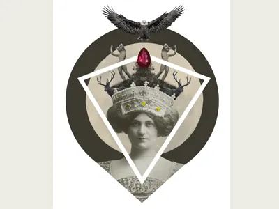 Digital collage 01 collage crown deer digital eagle jewels photoshop vintage