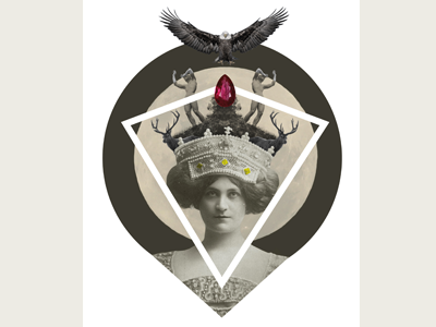 Digital collage 01 collage crown deer digital eagle jewels photoshop vintage