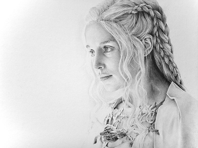 Winter is here emilia clarke game of thrones got illustration khaleesi pencil