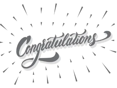 Congratulations! brushpen calligraphy lettering script typography