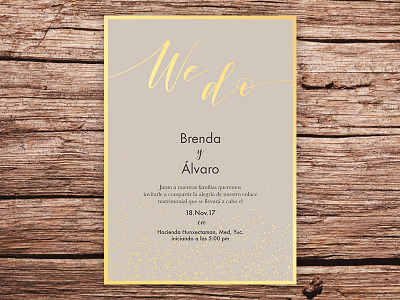 Im Getting Married foil gold invitation wedding wood