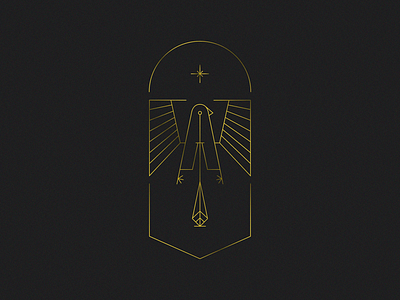 BIRD bird crest gold logo shimmery things