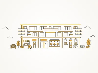 Rivendelle Residence illustration building design graphic illustration line residence