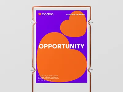 Opportunity badoo heart poster print typography