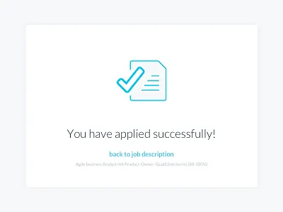 Application To Job - Success Screen application berlin germany hr job management success ui ux