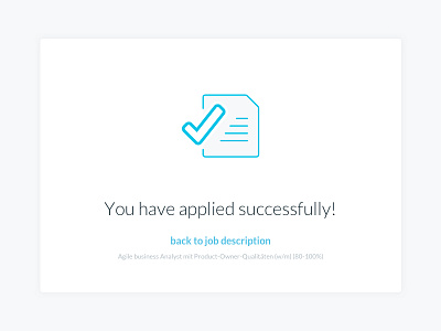 Application To Job - Success Screen application berlin germany hr job management success ui ux