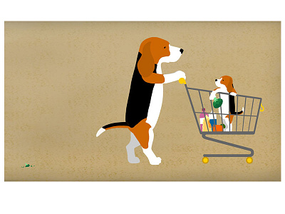 Broccoli beagle broccoli illustration shopping vegetable