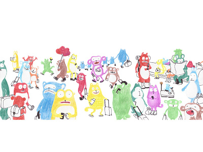 Airport airport color creatures drawing illustration pen pencil