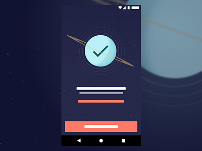 Success Screen android illustration planet rings saturn sketch space ui uranus ux