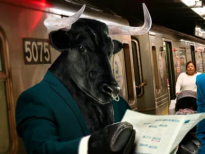 Bull and Bear binary chart forex new york options stock subway trade trading wallstreet