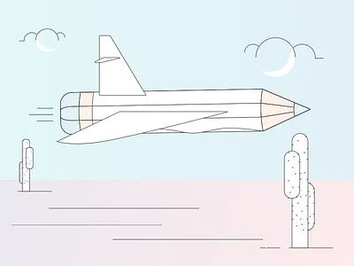 Flying pencil cactus desert fly pen pencil sky