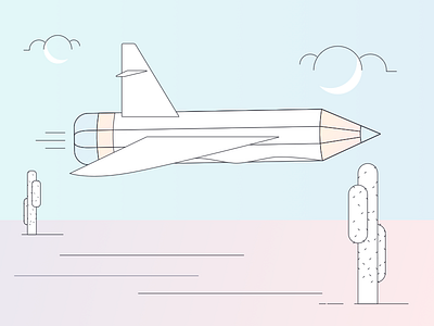 Flying pencil cactus desert fly pen pencil sky