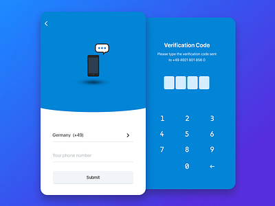 Verification Process UI UX Design app code keyboard login sms submit verification verification code verify