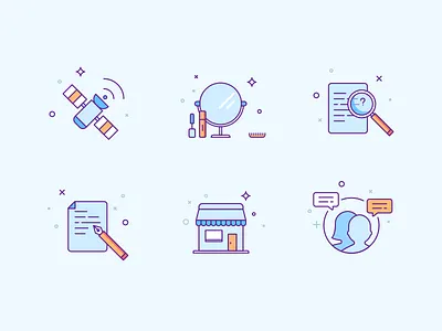 Linear Illustrations house icon search wifi write