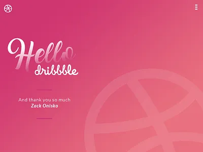 Hellodribbble debut dribble first shot thankyou ui
