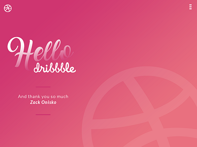 Hellodribbble debut dribble first shot thankyou ui