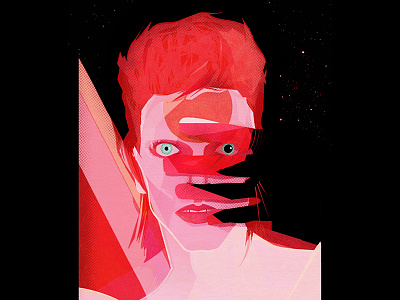 There's a starman 70s alien bowie david bowe glam rock illustration music musician retro vintage ziggy stardust