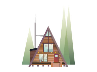 Wip Cabinsdiaries-02 cabins gfxmob illustration montagnes moutains nature spirit vector