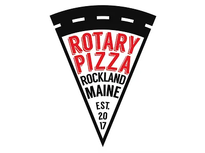 Unused concept for a pizza parlor's logo alazarin crimson curved text e2202f just a slice langdon logo pizza rotary unused