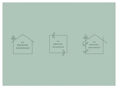 Growing Neighbour branding garden leaf logo neighbour plant