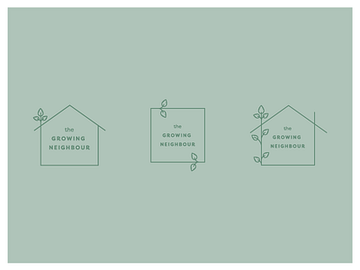 Growing Neighbour branding garden leaf logo neighbour plant