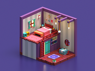 Bedroom bedroom magicavoxel vikiiing voxel