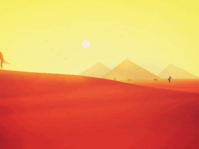 Desert Warm Day art concept desert idea illustration style