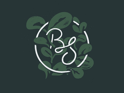 Unused BS b leaves lettering logo microgreens plants s script sprouts texture