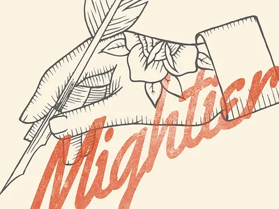 Keep It Quill flower hand manicule mighty pen quill tattoo