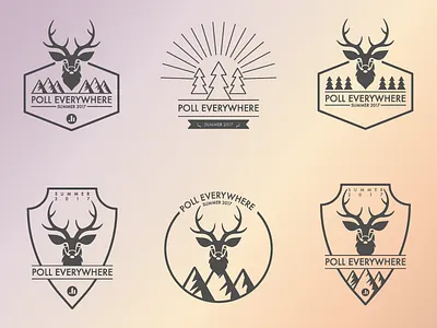 Camp Poll Everywhere camp deer illustrator logo mountain poll everywhere trees