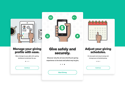 Onboard Giving android app explainer finance illustration ios onboarding ui design ux design walkthrough