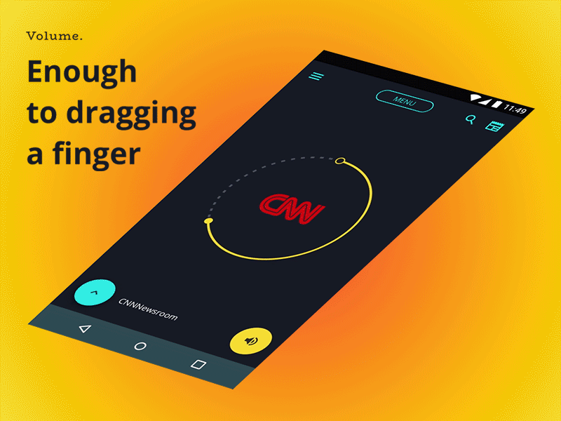 Volume animation cnn control material design mute television tv ui volume