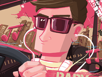 Baby Driver Poster baby driver car edgar wright illustration movie music poster sunglasses