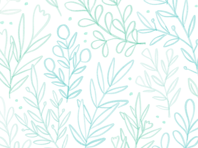 Aqua floral pattern plants