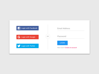 Sign-in screen card login material design sign in social login