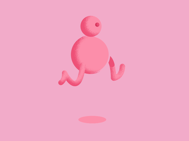 Bubble Gum Run 3d after effects animation bounce cartoon character cycle gif loop pink run