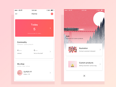 illustration ui，home，app